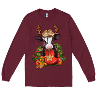 Burgundy christmas baby cow hot cocoa Long Sleeve Tee - Jasminsmagicworld