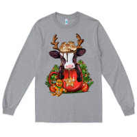 Heather Grey christmas baby cow hot cocoa Long Sleeve Tee - Jasminsmagicworld