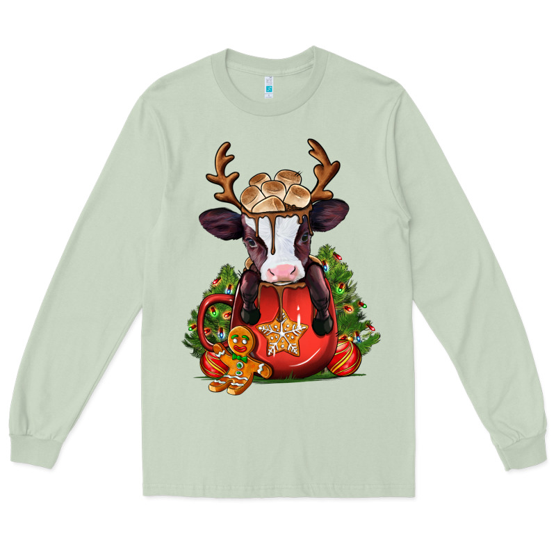 Christmas Baby Cow Hot Cocoa Long Sleeve Tee by Jasminsmagicworld | Teevron