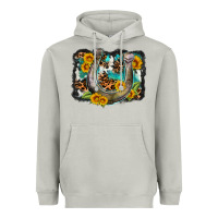 Moon Dust western leopard cowhide turquoise background horse Heavyweight Hoodie - OliviaCreatesArt