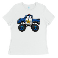 White police car monster truck Ladies Tee - Jasminsmagicworld