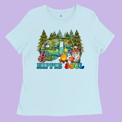 Hippie Soul Camping Ladies Tee Designed By Barkaloodesign
