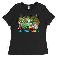 Black hippie soul camping Ladies Tee - BarkalooDesign