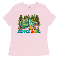 Bubblegum Pink hippie soul camping Ladies Tee - BarkalooDesign