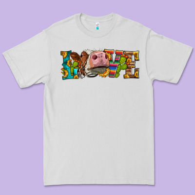 Western Love Simmental Cow Premium Tee Designed By Lillyallendesigns