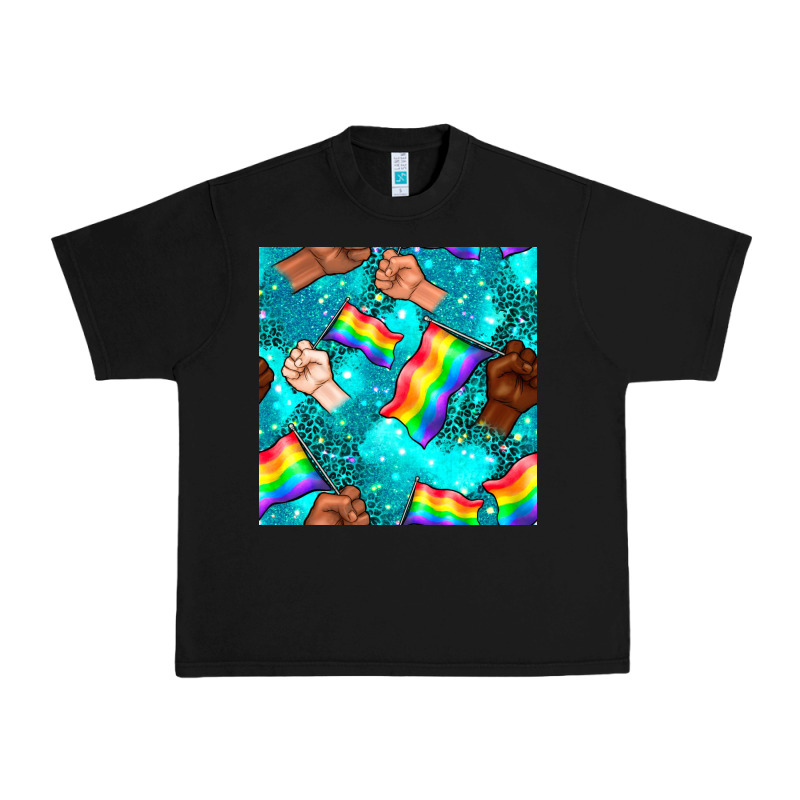 Pride Lgbtq Hands With Flag Seamless Pattern Urban Heavy Tee by BundleAndBundleShop | Teevron