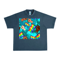 Midnight Navy Pride lgbtq hands with flag seamless pattern Urban Heavy Tee - BundleAndBundleShop