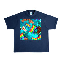 Navy Pride lgbtq hands with flag seamless pattern Urban Heavy Tee - BundleAndBundleShop