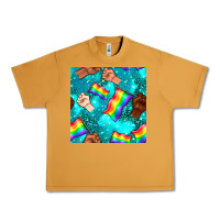 Peanut Butter Pride lgbtq hands with flag seamless pattern Urban Heavy Tee - BundleAndBundleShop
