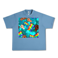 Pebble Blue Pride lgbtq hands with flag seamless pattern Urban Heavy Tee - BundleAndBundleShop