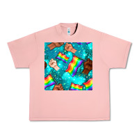 Salmon Pride lgbtq hands with flag seamless pattern Urban Heavy Tee - BundleAndBundleShop