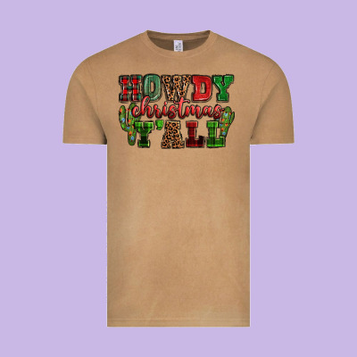 Howdy Christmas Y'all Vintage Tee Designed By Nancycooperartshop