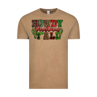 Vintage Coffee Howdy Christmas y'all Vintage Tee - NancyCooperArtShop