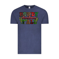 Vintage Denim Howdy Christmas y'all Vintage Tee - NancyCooperArtShop
