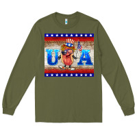 Army Green usa hot dog Long Sleeve Tee - BarkalooDesign
