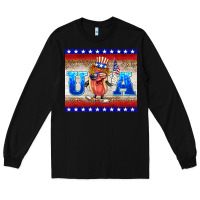 Black usa hot dog Long Sleeve Tee - BarkalooDesign