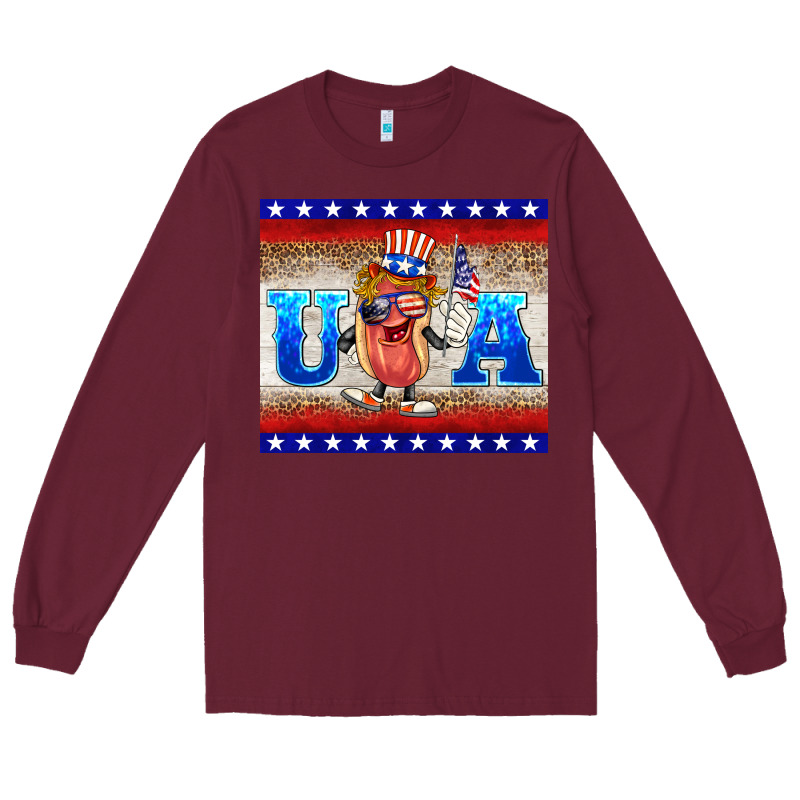 Usa Hot Dog Long Sleeve Tee by BarkalooDesign | Teevron