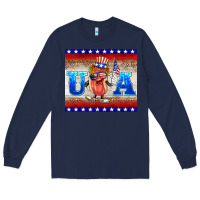 Navy usa hot dog Long Sleeve Tee - BarkalooDesign