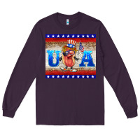 Plum usa hot dog Long Sleeve Tee - BarkalooDesign