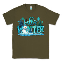 Army Green hello winter snowman Classic Tee - MaliasSmallBusiness