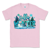 Bubblegum Pink hello winter snowman Classic Tee - MaliasSmallBusiness