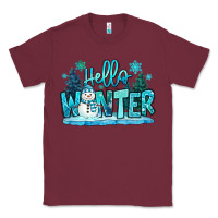 Burgundy hello winter snowman Classic Tee - MaliasSmallBusiness