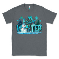 Charcoal Heather hello winter snowman Classic Tee - MaliasSmallBusiness
