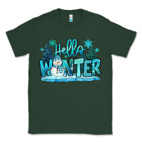 Sports Green hello winter snowman Classic Tee - MaliasSmallBusiness