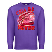 Purple Call me never Premium Sweatshirt - FaDigitalArtStudio