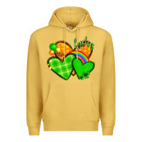 Antique Gold St. Patrick's Day hearts St. Patricks day Premium Hoodie - HowdyJamesFarm