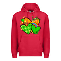 Cardinal St. Patrick's Day hearts St. Patricks day Premium Hoodie - HowdyJamesFarm
