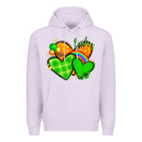 Lilac St. Patrick's Day hearts St. Patricks day Premium Hoodie - HowdyJamesFarm