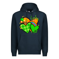 Navy St. Patrick's Day hearts St. Patricks day Premium Hoodie - HowdyJamesFarm