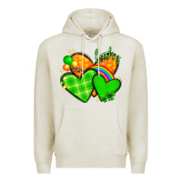 Oatmeal Heather St. Patrick's Day hearts St. Patricks day Premium Hoodie - HowdyJamesFarm