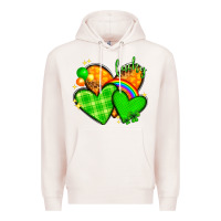 Pale Pink St. Patrick's Day hearts St. Patricks day Premium Hoodie - HowdyJamesFarm