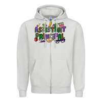 Dove Grey assistant principal mardi gras Zipper Hoodie - CowGirlArtShop