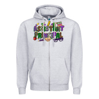 Heather Grey assistant principal mardi gras Zipper Hoodie - CowGirlArtShop