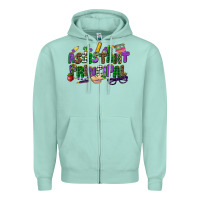 Seafoam assistant principal mardi gras Zipper Hoodie - CowGirlArtShop