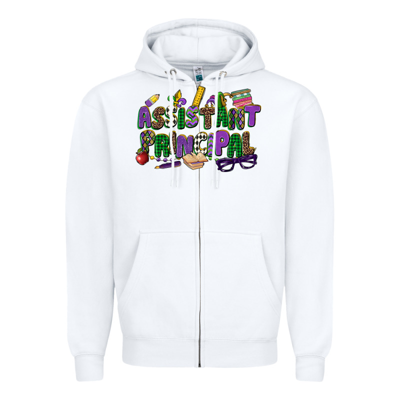 Assistant Principal Mardi Gras Zipper Hoodie by CowGirlArtShop | Teevron
