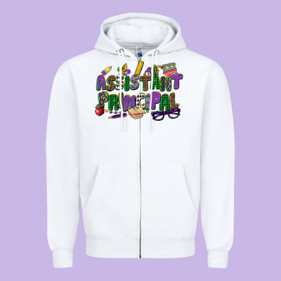 Assistant Principal Mardi Gras Zipper Hoodie Designed By Cowgirlartshop