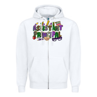 White assistant principal mardi gras Zipper Hoodie - CowGirlArtShop