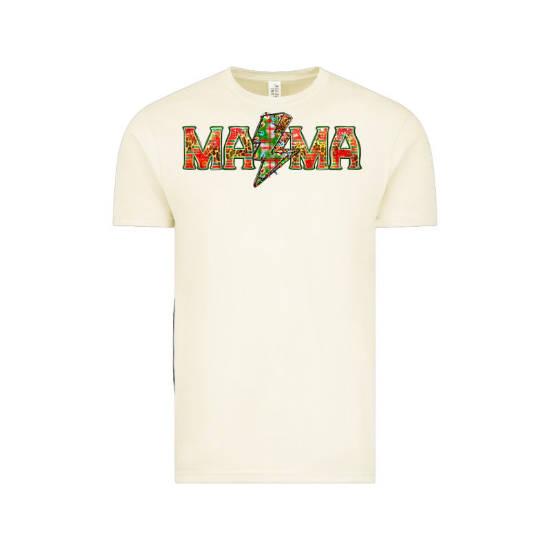 Mama Christmas Lightning Bolt Vintage Tee by NancyCooperArtShop | Teevron