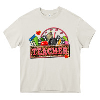 Cream race teacher Heavy Core Tee - AdoDesignShop
