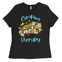 Black camping is my therapy Ladies Tee - BarkalooDesign
