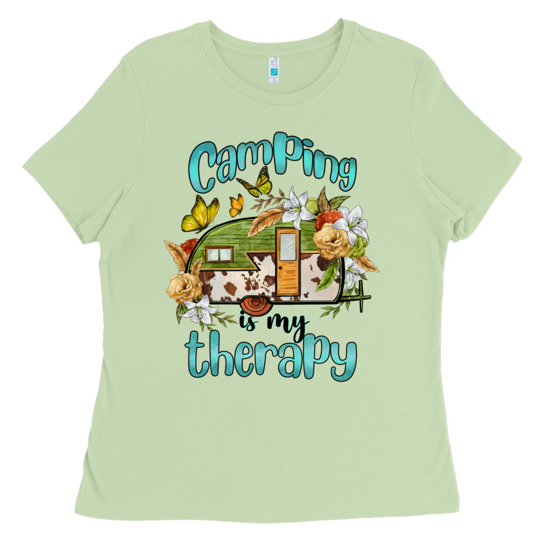 Camping Is My Therapy Ladies Tee by BarkalooDesign | Teevron