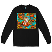 Black fall pumpkin lamb Long Sleeve Tee - Jasminsmagicworld