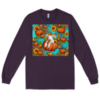Plum fall pumpkin lamb Long Sleeve Tee - Jasminsmagicworld