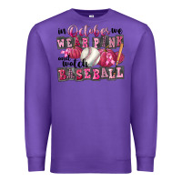Purple In October We Wear Pink And Watch Baseball Premium Sweatshirt - FaDigitalArtStudio