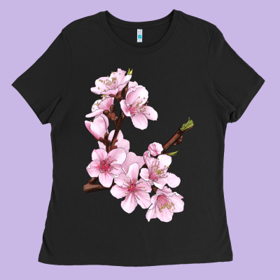 Peach Blossom Ladies Tee Designed By Lillyallendesigns