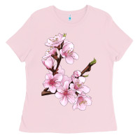 Bubblegum Pink Peach Blossom Ladies Tee - LillyAllenDesigns